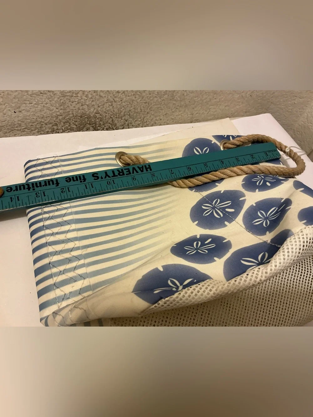 Sea Bags Blue & Cream Sand Dollar Rope-Handle Tote - Picture 9 of 12